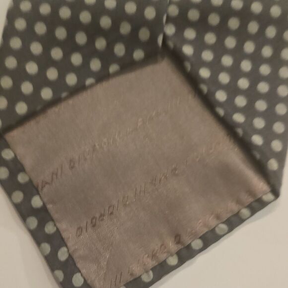 Giorgio Armani Black and White Polka Dot Tie - Picture 3 of 5